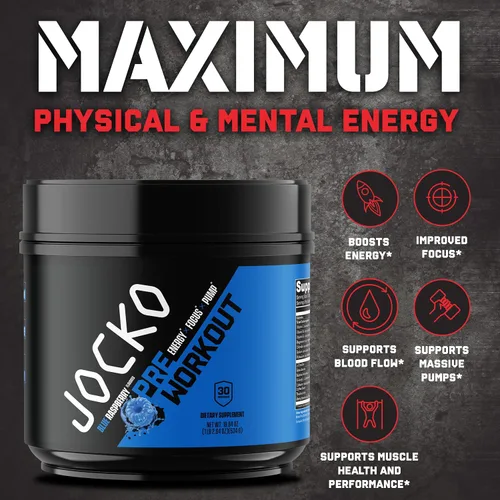 Vista 2 de Jocko Fuel Ultimate Polvo Pre-Entrenamiento - Bebida energética en polvo para antes del entrenamiento para hombres y mujeres - Mezcla nootrópica sin