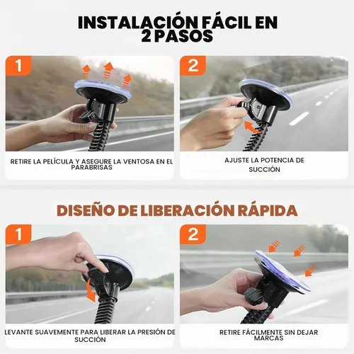 Vista 8 de APPS2Car Soporte de teléfono para camión, soporte de teléfono para parabrisas de alta resistencia