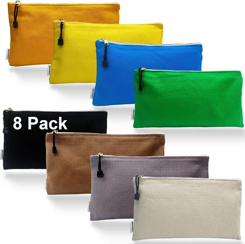 Vista 7 de Bolsa de herramientas de lona con cremallera, paquete de 6 bolsas de herramientas resistentes, bolsas de almacenamiento multiusos con cremalleras