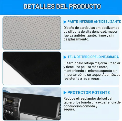 Vista 6 de Autorder Alfombrilla de cubierta de tablero para Toyota 4Runner 2003 2004 2005 2006 2007 2008 2009 Accesorios Cubierta de tablero de terciopelo