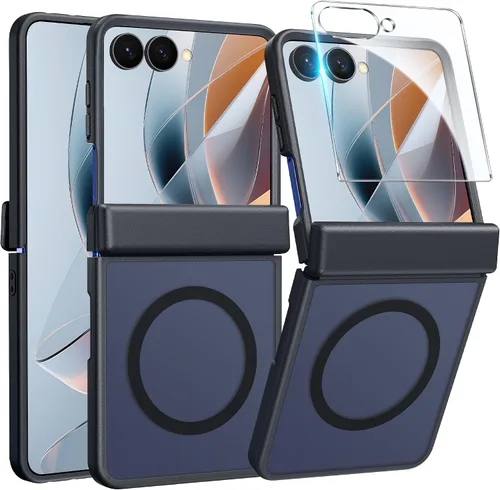 Vista 420 de FNTCASE Funda plegable para Motorola Razr: con protección de bisagra, fundas magnéticas transparentes compatibles con Magsafe grado militar contra
