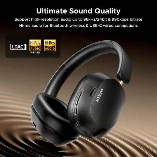 Vista 3 de UGREEN HiTune Max5c Auriculares inalámbricos sobre la oreja, ANC híbrido, tiempos de reproducción 75H Hi-Res LDAC, Spatial Audio, Bluetooth 5.4