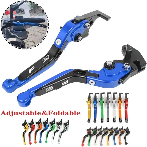 Vista 2 de Motorcycle Brake Clutch Levers Motorcycle Accessories Adjustable Folding Extendable Brake Clutch Levers Handle For FZ8 FZ-8 2011-2020
