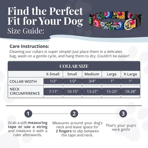 Vista 4 de Lucky Love Dog - Collar de perro ajustable con hebilla de fácil clic para los pequeños, duradero y cómodo para perros machos y hembras, collar