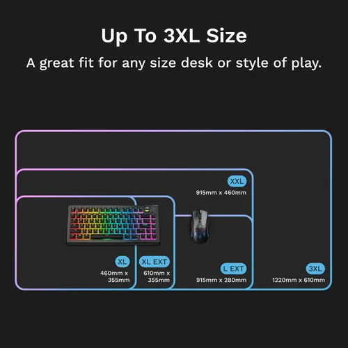 Vista 7 de GLORIOUS Gaming Mouse Pad GMP 2 GLED - XL - 2-Zone RGB Lighting, InfiniGlow RGB Stitchless Edge, Premium Cloth Surface, Grippy Rubber Base