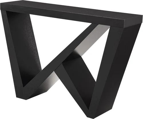 Vista 10 de Homes: Inside + Out Naomi Mesa Consola de Acento Decorativa Moderna con Patas en Forma de W, Muebles de Madera para Entrada para Sala de Estar, Negro