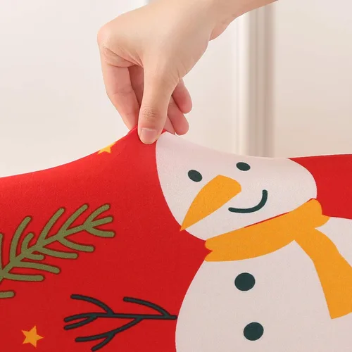 Vista 3 de Ogrmar 4 fundas elásticas extraíbles y lavables para silla de comedor, decoración de Navidad, decoración del hogar, funda de asiento de comedor
