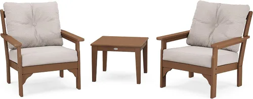 Vista 5 de POLYWOOD viñedo asiento profundo de juego de 3 piezas