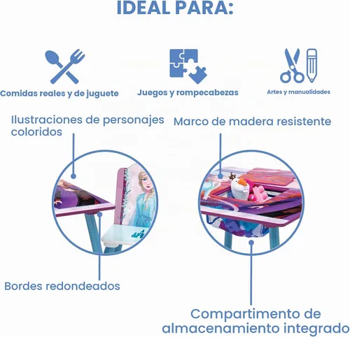 Vista 3 de Delta Children - Juego de mesa y sillas para niños con almacenamiento