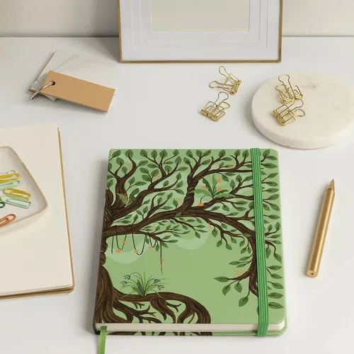Vista 8 de Rileys Árbol de la Vida, 8" x 6", Diario en Blanco 240 Páginas, Papel Marfil, Cuaderno en Blanco para Hombres y Mujeres, Diario sin Líneas, Cuaderno