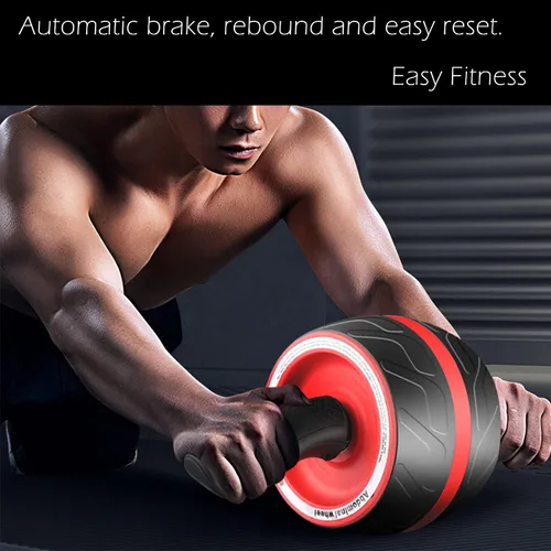 Vista 5 de AB Wheel Roller with Resistance Spring, Automatic Rebound Exercise Abdominal Ultra-Wide Wheels Fitness for Gym & Home, Core Work-out