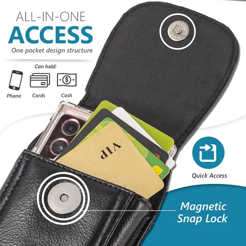 Vista 3 de Funda de cuero genuino para teléfono compatible con iPhone 17 Pro Max 16 Plus 15 Plus Samsung Galaxy S25 Ultra S24 Ultra Note 9 8 A15 Funda