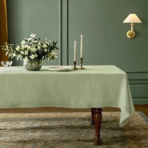 Vista 59 de Linen World - Mantel de lino de otoño de 90 x 60 pulgadas, mantel rectangular lavable de lino francés para comedor, al aire libre, bodas