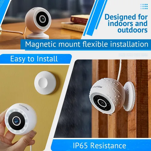 Vista 7 de LaView Cámaras de seguridad 4K de 8MP con cable para exteriores e interiores, IP65, Sensor Starlight y visión nocturna de 100 pies, detección