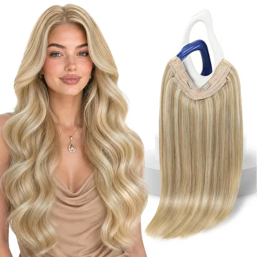 Vista 24 de Sunny - Extensiones de cabello humano real, con cable/hilo y clips ajustables, aplicación invisible, 2.82 onzas, 12 pulgadas, color rubio cenizo