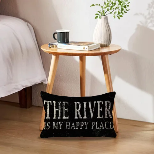 Vista 2 de Life is Better on The River - Juego de 2 fundas de almohada decorativas con temática de río negro, 12 x 20 pulgadas, para sofá
