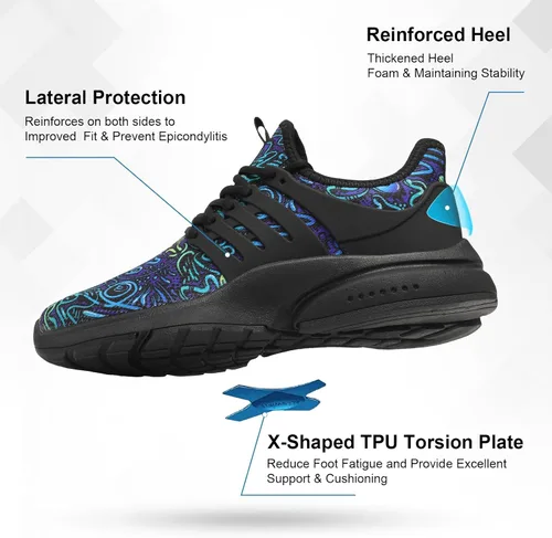 Vista 3 de Troadlop - Tenis de correr para hombre, antideslizantes, transpirables, ligeras, resistentes al deslizamiento, deportivas, para caminar, gimnasio