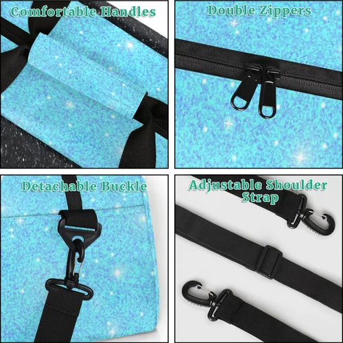 Vista 4 de Bolsa de gimnasio para animadoras, bolsa de lona para animadoras para mujer, bolsa de transporte para fin de semana, bolsa de viaje para animadoras