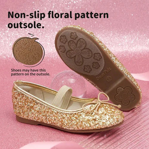 Vista 4 de Dream Pairs Zapatos de vestir para niñas pequeñas, zapatos de ballet para fiesta, boda, niña de las flores