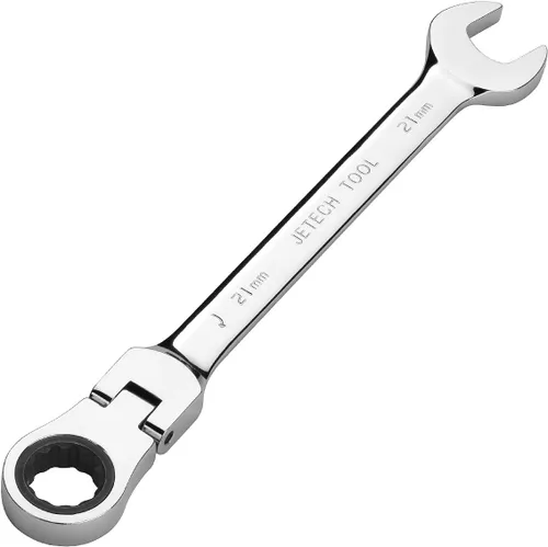 Vista 16 de Jetech Llave de trinquete de cabezal flexible de 8 mm, acero Cr-V de grado industrial, 12 puntos, diseño desviado de la esquina, trinquete de 72