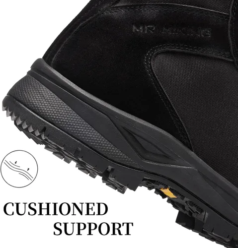 Vista 6 de Botas tácticas militares para hombre, ligeras, transpirables, botas de combate para senderismo, impermeables, de gamuza, botas de trabajo