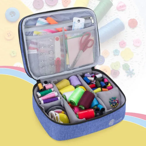 Vista 3 de Luxja - Organizador de accesorios de costura., Nylon, Azul oscuro, M