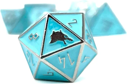 Vista 3 de Norse Foundry Banshee Wail - Juego de 7 dados poliédricos de metal completo para juegos de matemáticas DND Pathfinder