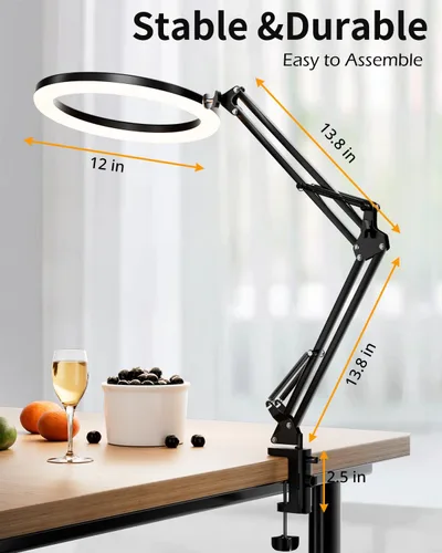 Vista 4 de UBeesize Anillo de luz de 12 pulgadas con soporte de teléfono superior, luz LED para selfie con soporte y soporte para teléfono para iPhone