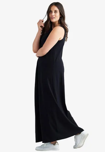 Vista 3 de Ellos Vestido largo de punto sin mangas de talla grande para mujer