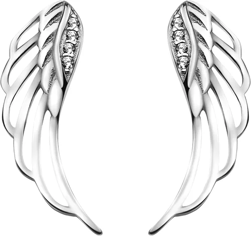 Vista 3 de SOFIA MILANI - Pendientes de plata 925 para mujer, con circonitas - Alas de ángel para escalar las orejas - 20794, Plata de ley