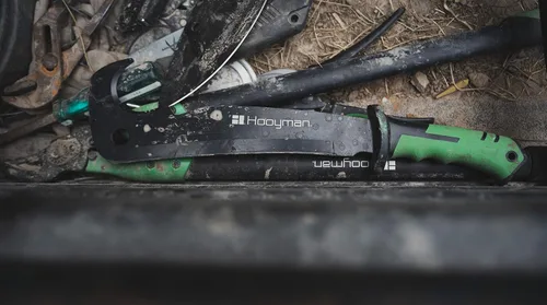 Vista 4 de Hooyman - Machete con construcción resistente, mango ergonómico antideslizante y funda para cinturón para jardinería, gestión de tierras, bushcraft