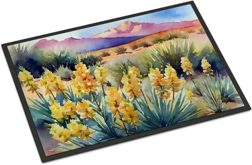 Vista 102 de Caroline's Treasures DAC1621MAT - Felpudo con diseño de camelia en acuarela de 18 x 27 pulgadas, tapete para puerta delantera, para interiores