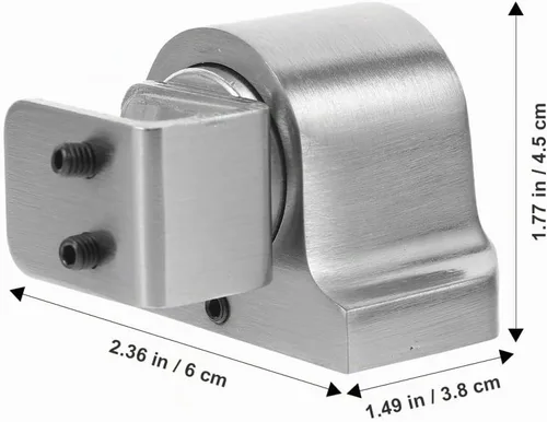 Vista 5 de Angoily Tope magnético para puerta de ducha, tope de puerta de montaje en piso con accesorios, tope de puerta de vidrio deslizante adhesivo sin