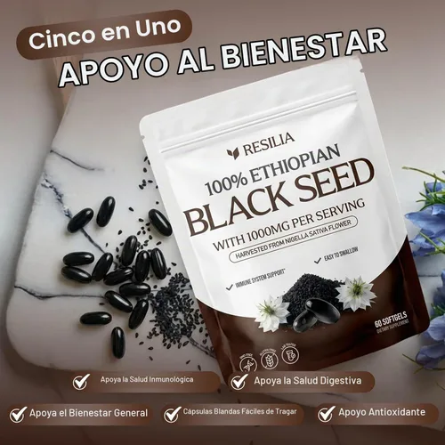 Vista 4 de Resilia Etíope Black Seed Softgels 1000mg por porción