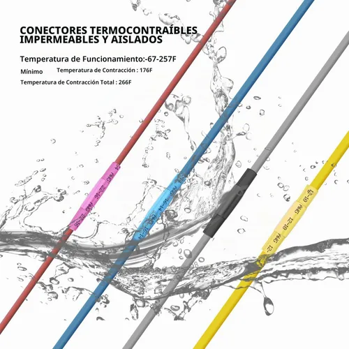 Vista 6 de Conectores a tope termorretráctiles de 12-10 AWG, 50 unidades, amarillos, impermeables, conectores de cable eléctrico, empalme, terminales
