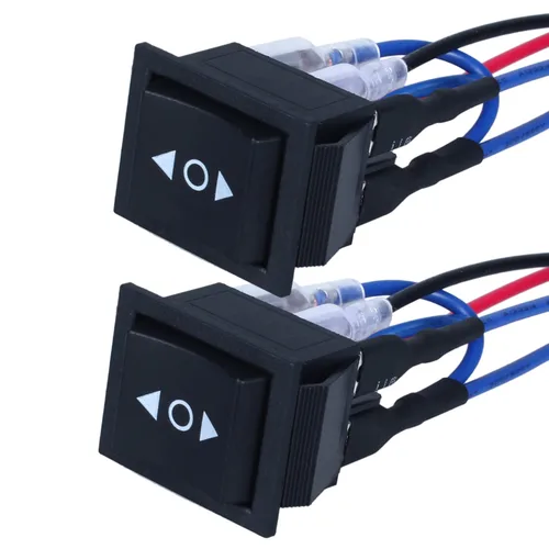Vista 10 de 2 interruptores basculantes de polaridad de encendido y apagado, DPDT, 6 pines, 3 posiciones, interruptor basculante autobloqueante con cables