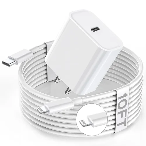 Vista 8 de Cargador para iPhone de carga rápida, [certificado Apple MFi] Paquete de 2 cables USB C a Lightning de carga rápida de 20 W, adaptador de cargador