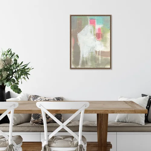 Vista 6 de Amanti Art Framed Canvas Wall Art 24x18 Retro Splash II by Jennifer Goldberger, Framed Wall Art Canvas, Abstract Artwork, Traditional Decor, Medium