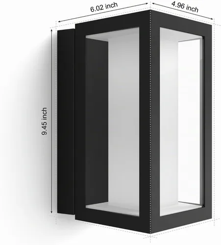 Vista 7 de Philips Hue Impress - Lámpara de pared para exteriores (cableada), (6.1 x 9.4 pulgadas), luz blanca y de color, control de voz, requiere puente