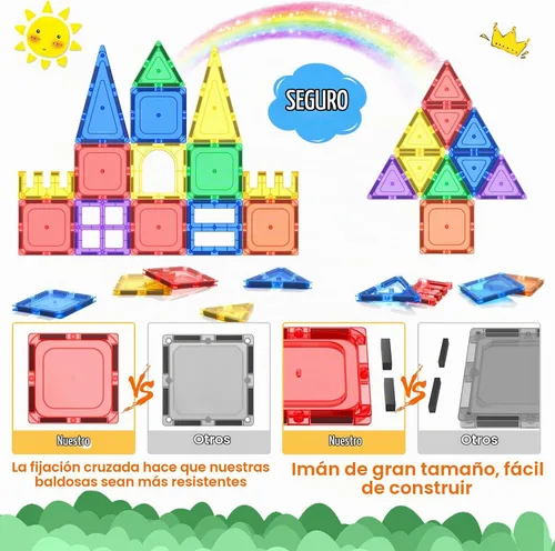 Vista 2 de Magnetic Tiles Starter Set - Classroom Must Haves STEM Toys for Kids Age 3+