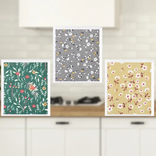Vista 7 de CHENGU 6 paños de cocina suecos, paños de cocina absorbentes de secado rápido, reutilizables, pequeños trapos de limpieza para mostrador