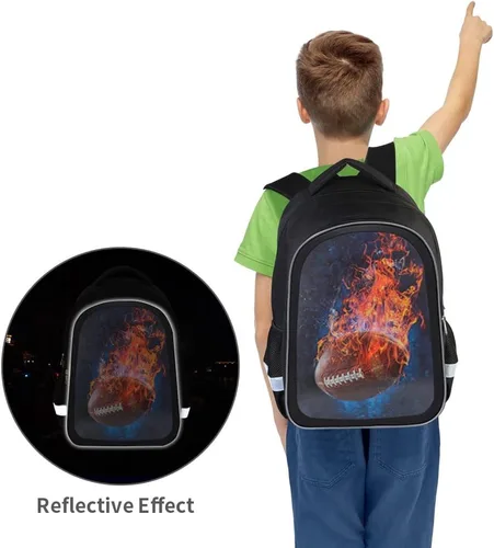 Vista 4 de CSWMZQZY Mochila de fútbol americano para niños, bolsa escolar de 17 pulgadas reemplazable para niños de 8 a 12 años, regalo para el inicio