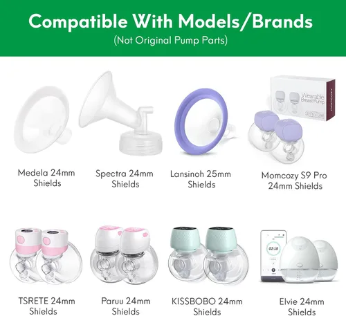 Vista 4 de Inserto de brida de 0.472 in compatible con brida de 0.945 in/escudo de extractores de leche, para Momcozy S9 Pro S10 S12 Pro Medela Spectra Elvie