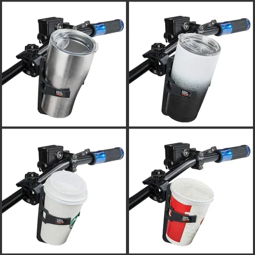 Vista 4 de KEMIMOTO Portavasos para ATV, Portabotellas para Motocicleta, Portavasos Universal con Abrazadera de Metal de 0.6-1.56 Pulgadas para Botella de 20oz