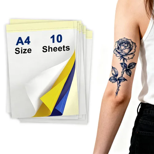 Vista 11 de Papel de tatuaje temporal imprimible para impresora de inyección de tinta, 8.5 x 11 pulgadas, 8 hojas, papel de transferencia de tatuaje
