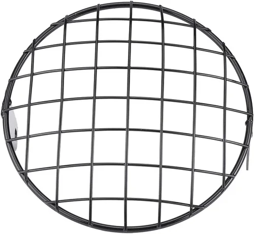 Vista 8 de Motocicleta 7 "parrilla de malla para faro lateral, máscara universal para Cafe Racer (negro)