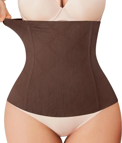 Vista 7 de Nebility Entrenador de cintura para mujer, con control de abdomen Beige sin gancho