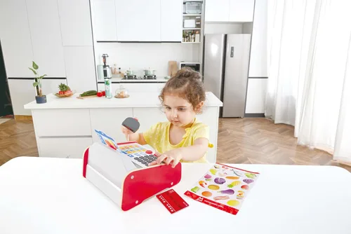 Vista 7 de Hape Caja registradora Beep 'n' Buy Caja registradora de juguete de juego de rol para niños, para niños a partir de 3 años