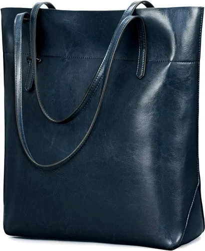 Vista 10 de Kattee Cartera bandolera de cuero auténtico vintage para mujer con asas ajustables