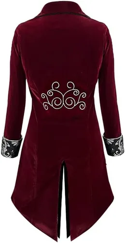 Vista 4 de Cacycasa Steampunk - Chaqueta medieval para hombre, estilo victoriano, gótico, para Halloween